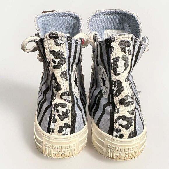 Size 5 Womens 3 Mens- Converse Chuck Taylor All Star High Purple Zebra Leopard - Picture 5 of 8